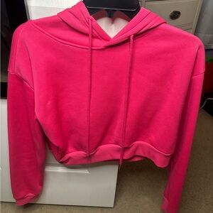 Pink crop hoodie